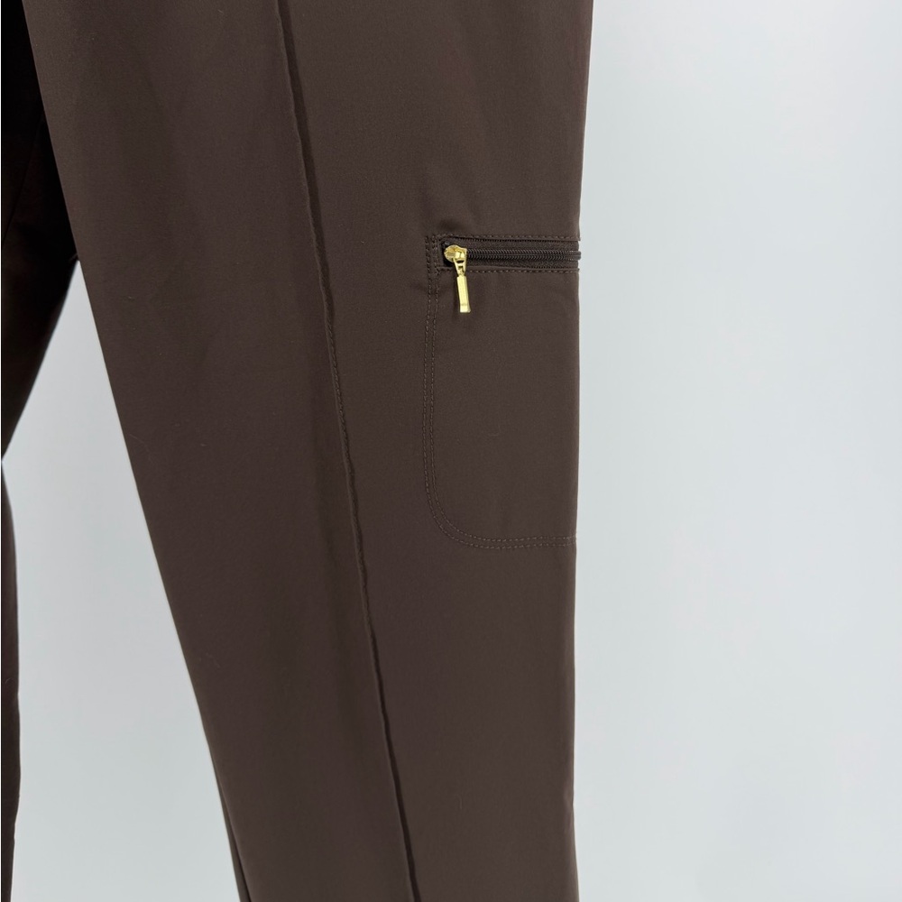Chico's Zenergy Chocolate Brown Stretch Cropped Pull-On Pants, Women's Large (2) - Picture 3 of 7